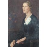Miss Varley, 20th century oil on canvas - portrait of a lady, signed, in gilt frame
