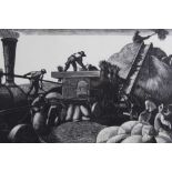 Clare Leighton - Threshing March from the series ‘The Farmers Year’, 1933, black and white woodcut i