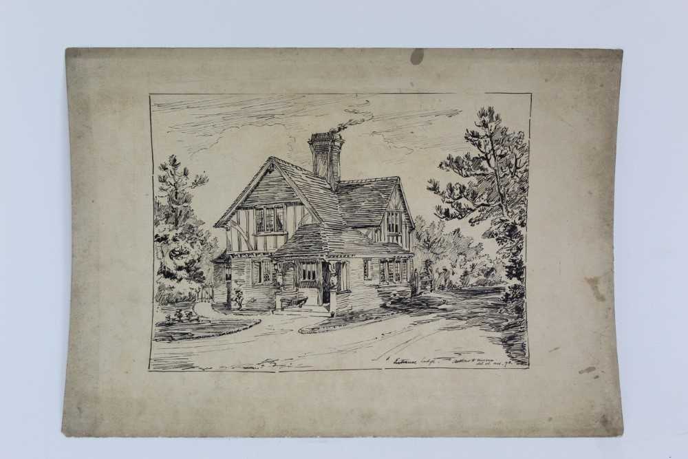 Arthur H. Moore, collection of ten Edwardian architect's drawings - Image 9 of 19
