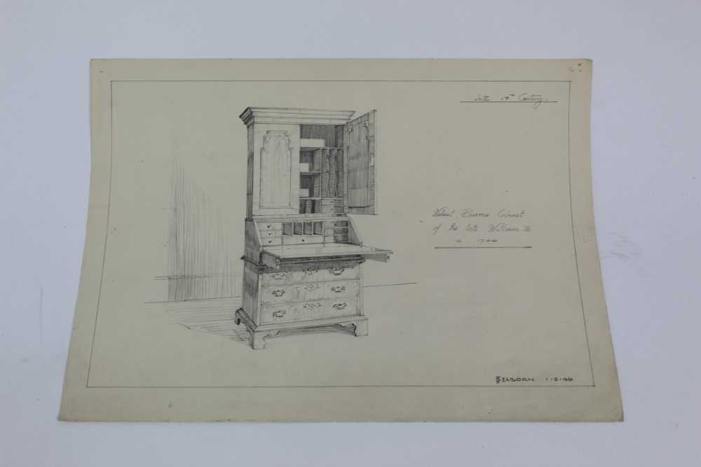 Arthur H. Moore, collection of ten Edwardian architect's drawings - Image 16 of 19