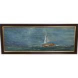 Mike Peyton (20th century) oil on board, Marine scene