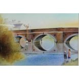 Anthony E. Wells, pair of watercolours - Orwell Oak and Brantham Bridge, signed, in glazed frames, 3