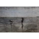 Michael Blaker etching - 'The Morning Throw - Ramsgate Sands' 1/300