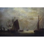 Early 19th century English School oil on board - Ships