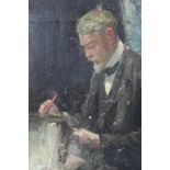Gilbert, 1920s English School oil on canvas - portrait of an artist, indistinctly inscribed verso an