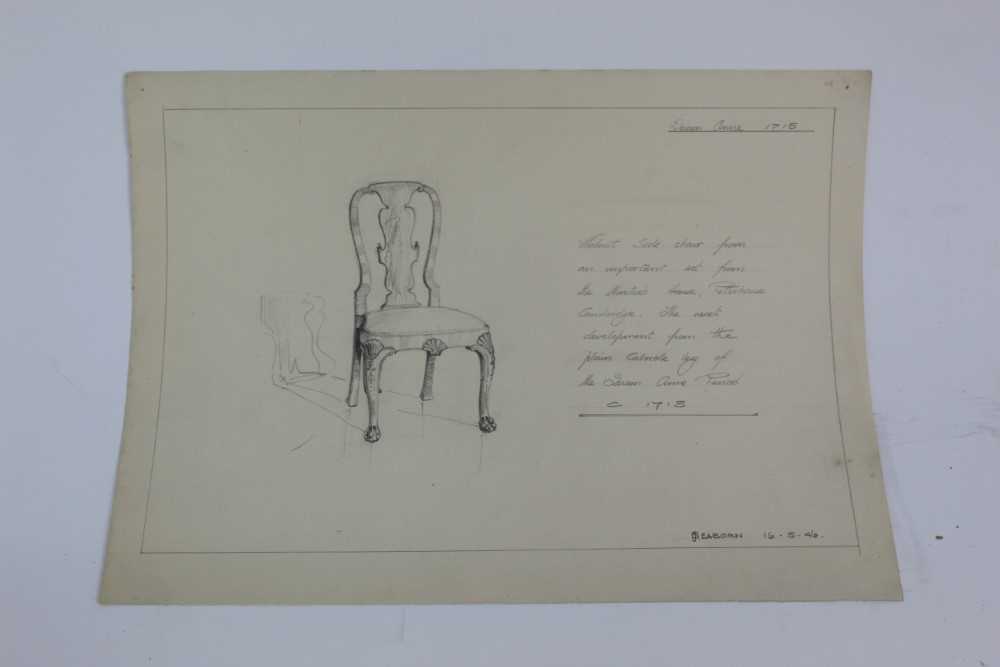 Arthur H. Moore, collection of ten Edwardian architect's drawings - Image 13 of 19