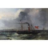 19th century oil on canvas - steamship