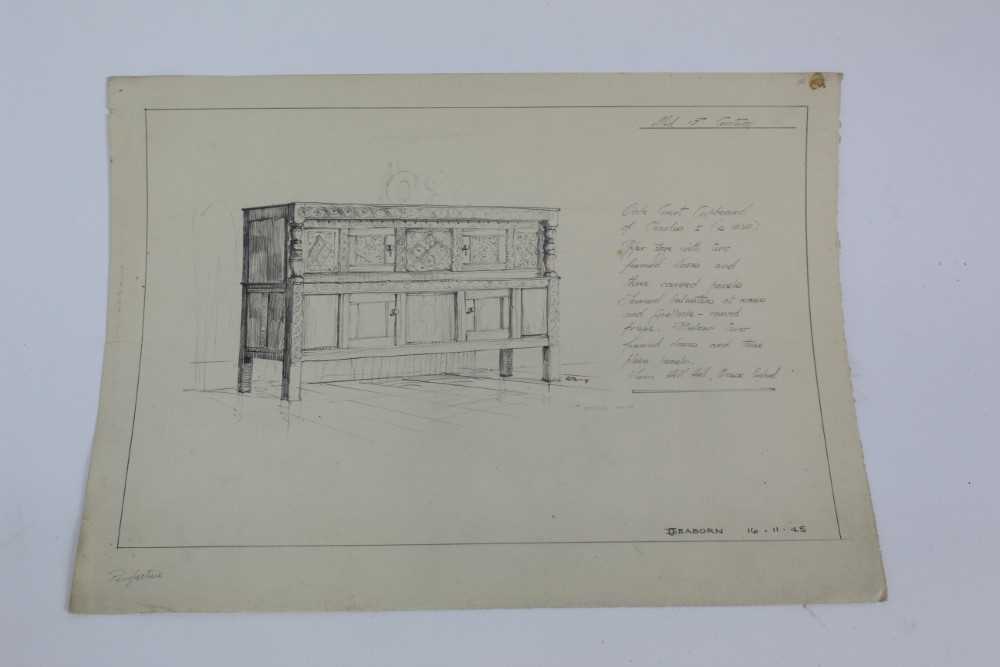 Arthur H. Moore, collection of ten Edwardian architect's drawings - Image 15 of 19