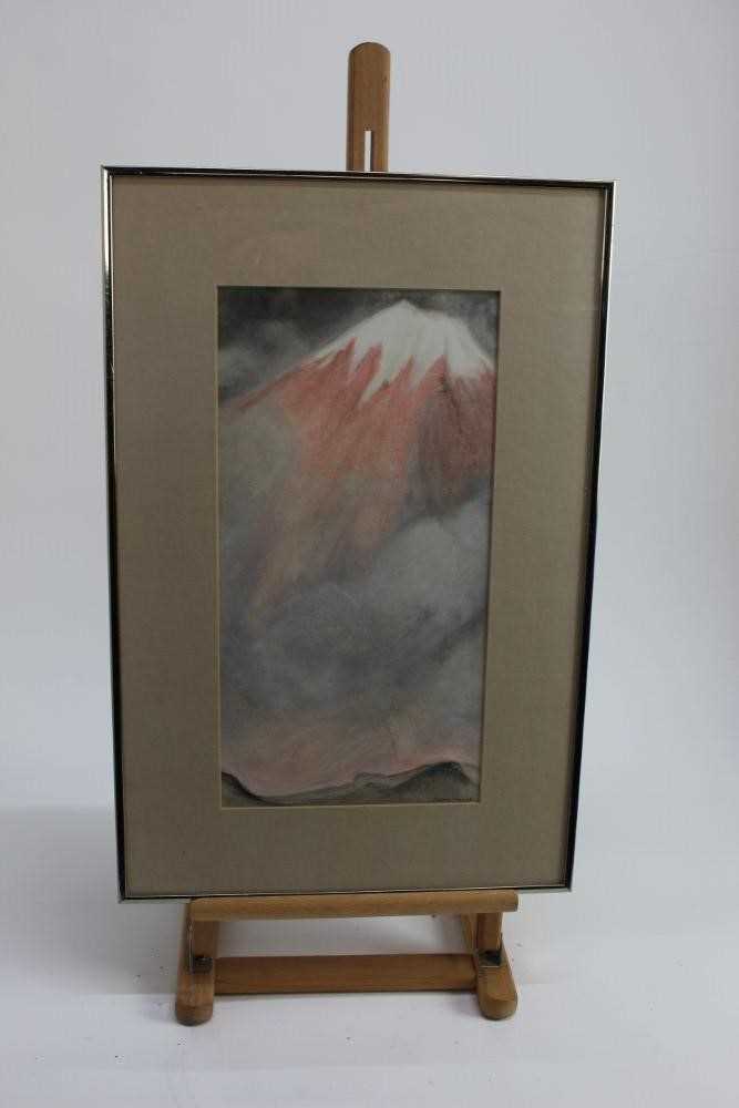 Pair of pastels by Daphne Reynolds (1918-2002) 'In the shadows of mount fungi' signed in glazed fram - Image 6 of 8