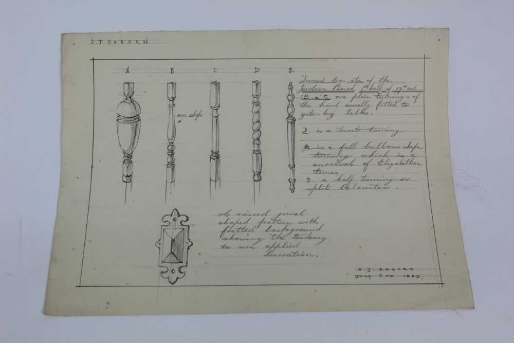 Arthur H. Moore, collection of ten Edwardian architect's drawings - Image 14 of 19