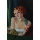 Dorothy Piffard 1930s oil on board - portrait