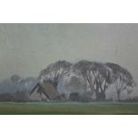 Henry Holzer (1907-2007) oil on board - rural landscape, signed, framed p