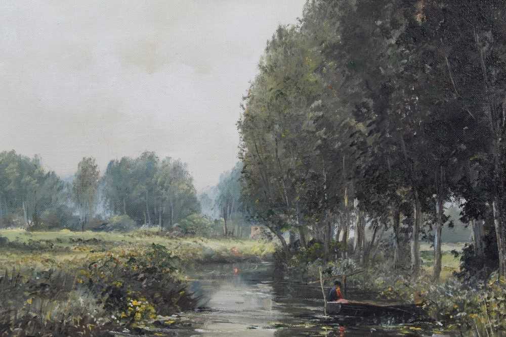 Ted Dyer oil canvas of a river view