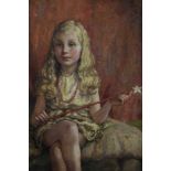 William A Cuthbertson (early 20th century) oil on canvas, girl with wand