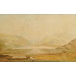 John Varley (1778 - 1842), watercolour - Llanberis Lake, signed and dated 1805, in glazed gilt frame