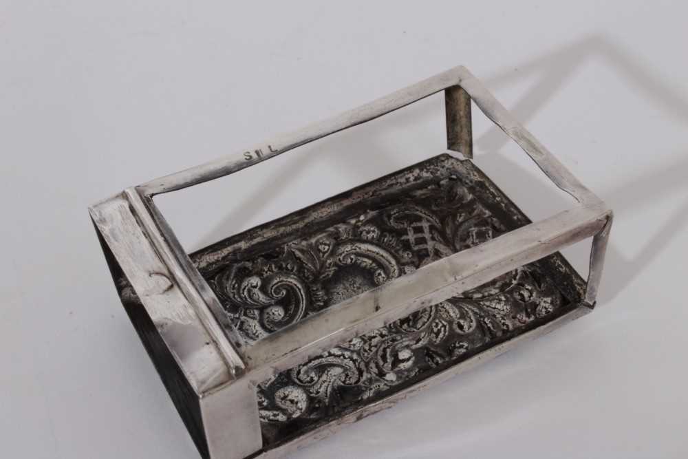 Edwardian silver match box cover of conventional form with engine turned decoration and vacant centr - Image 7 of 13