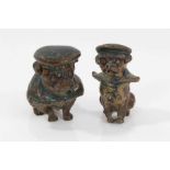 Two graduated late 19th / early 20th Austrian cold-painted bronze figures of pugs