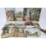 Good group of late 19th and early 20th century watercolours to include views of 'Langtons', Brentwoo