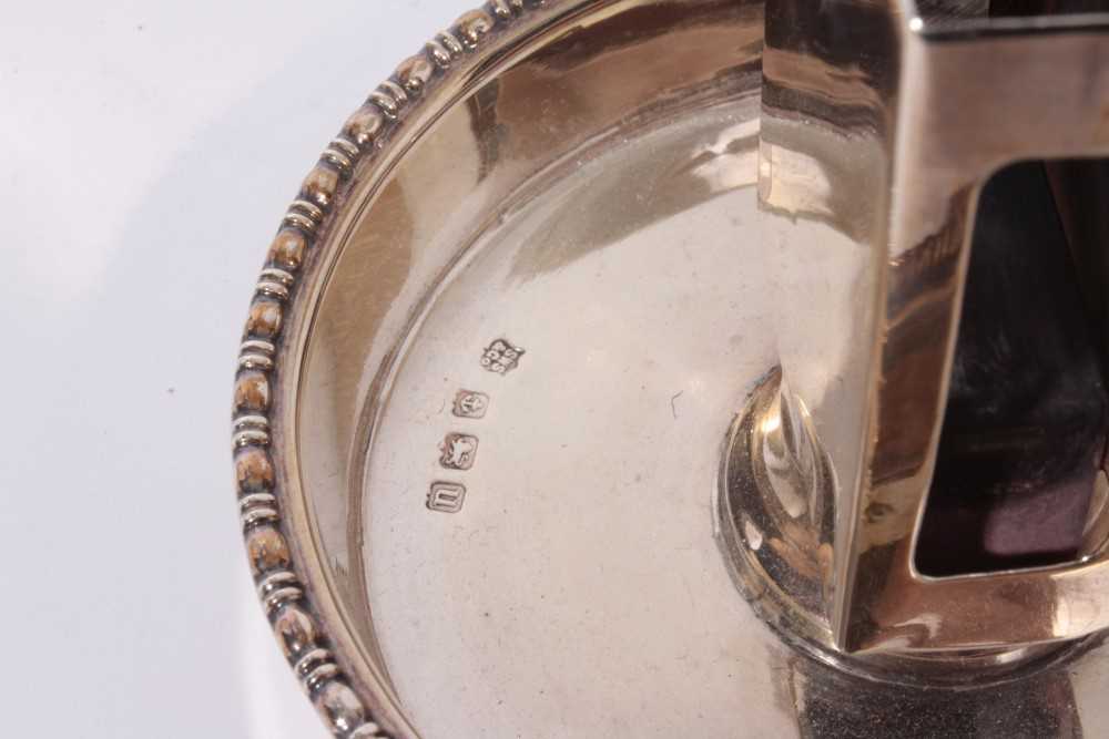 George V Silver Ashtray of square form, with engine turned decoration, integral match box holder and - Image 5 of 7