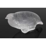 Modern Lalique glass paperweight - partridge