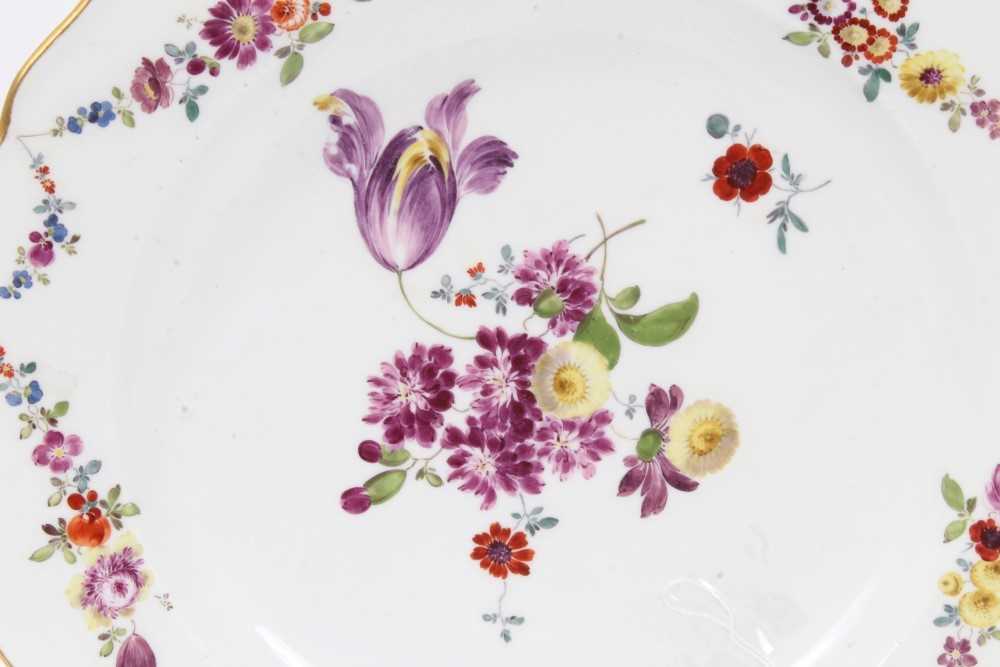 Two Meissen flower painted plates, c.1775 - Image 2 of 7