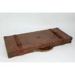 Fine quality early 20th century Purdy & Sons oak and leather covered double gun case with brass moun