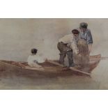 George Clarkson Stanfield (1793-1867), watercolour, Fishermen, 22 x 29cm