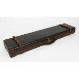 Early 20th century Henry Atkin Ltd. (from Pardy’s) leather and canvas gun case, fitted for 28 inch b