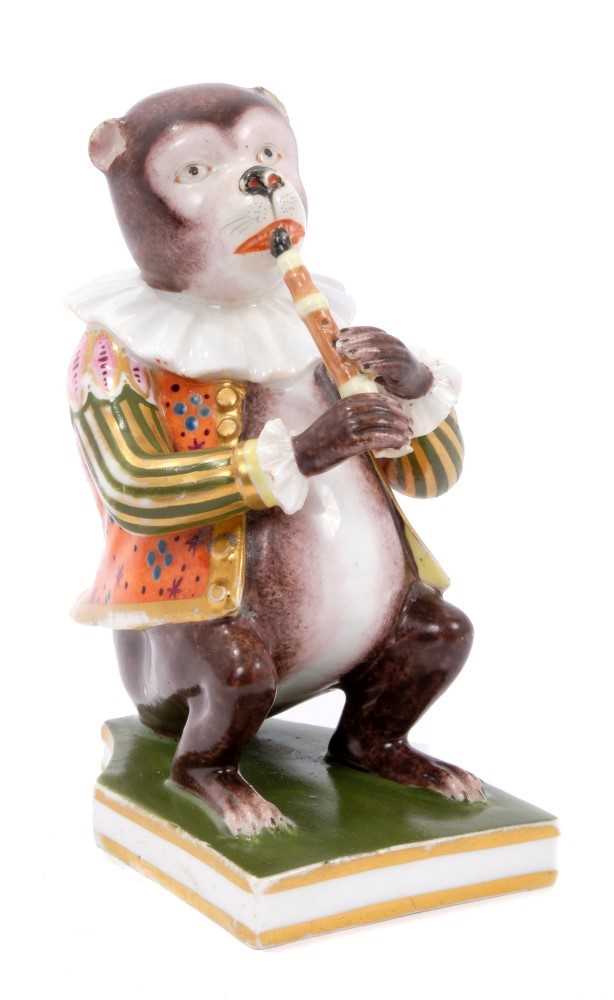 Derby model of a monkey musician, c.1820