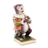 Derby model of a monkey musician, c.1820