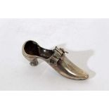 Victorian silver novelty pin cushion in the form of a shoe (Birmingham 1898), Maker Adie & Lovekin L