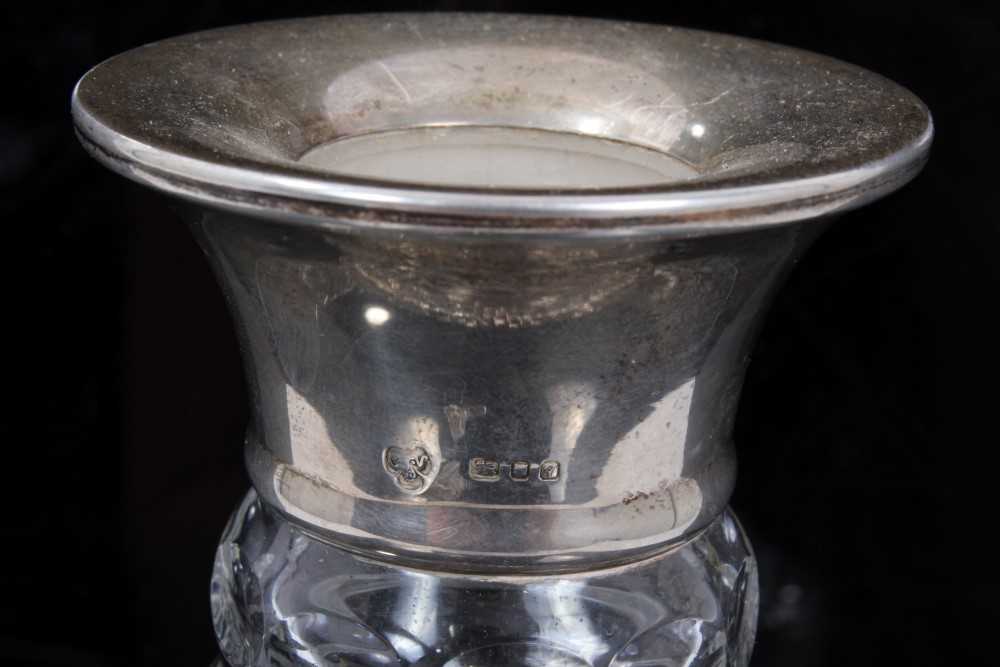 Silver mounted cut glass decanter and pair of brandy glasses - Image 5 of 6