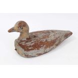 Antique folk art painted wooden decoy duck
