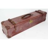 Fine quality Purdy & Sons leather covered double gun case, fitted for 28 inch barrels, felt lined, w