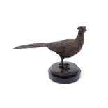 Contemporary bronze sculpture of a pheasant