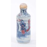 Chinese blue and red porcelain snuff bottle, Yongzheng six character mark