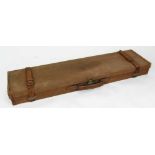 Early 20th century W. Richards, Liverpool, leather and canvas covered gun case, fitted for 30 inch b