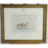 Henry Alken (1785-1851) pencil and watercolour - hounds in landscape, in glazed gilt frame, 12.5cm x