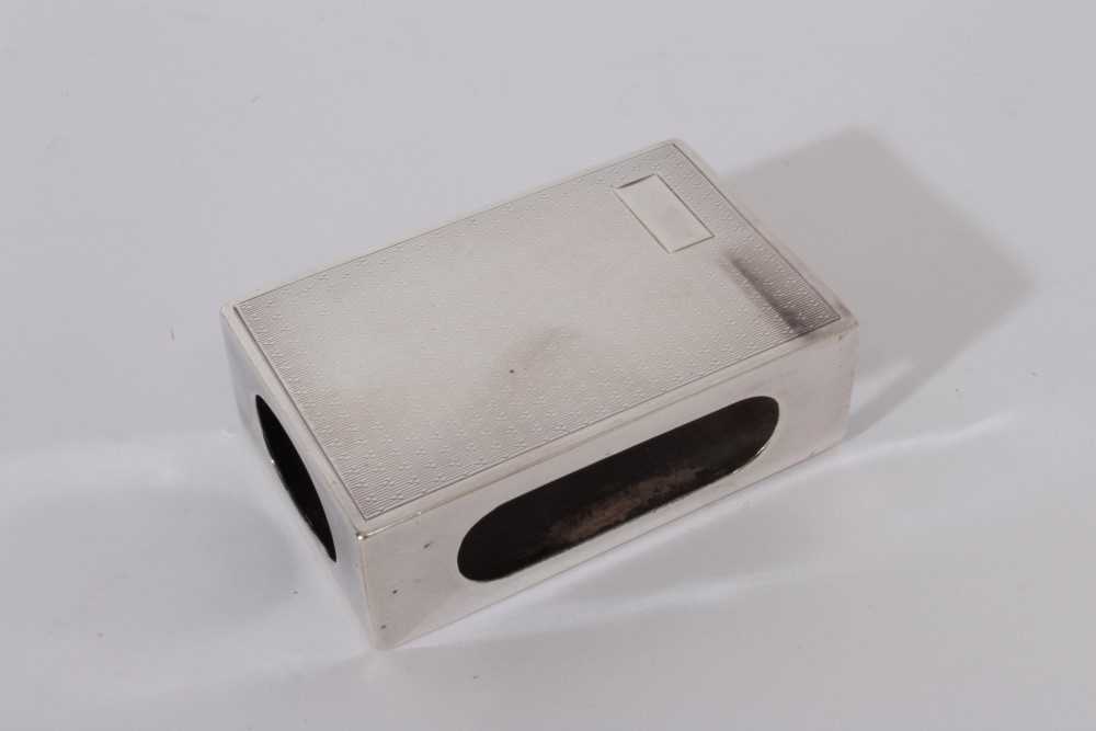 Edwardian silver match box cover of conventional form with engine turned decoration and vacant centr - Image 8 of 13