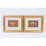 Pair of early Indian gouache works on paper