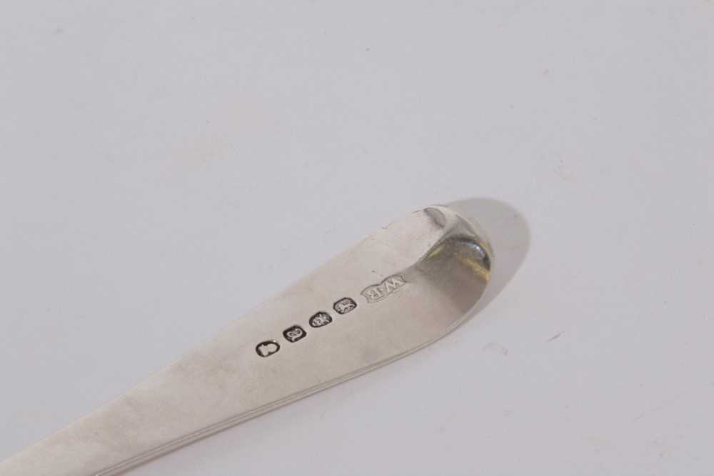 Six George III Old English pattern silver table spoons together with four Hanoverian pattern silver - Image 7 of 7