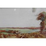 Effie Alexander watercolour - Flemings Farm, towards Beaumont-cum-Moze, apparently unsigned, in glaz