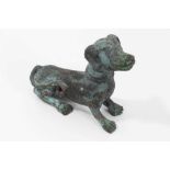 Chinese bronze figure of a dog