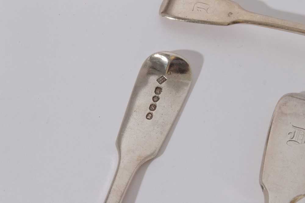 Pair of George III fiddle pattern table spoons (London 1798) together with other Georgian and later - Image 6 of 6