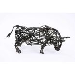 Rintoul Booth (d. 1978) wire work metal sculpture - Bull