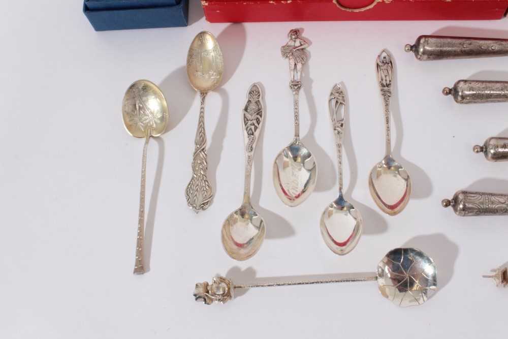 Group of eight foreign silver souvenir spoons, together with Danish silver cutlery, three cased sets - Image 4 of 5