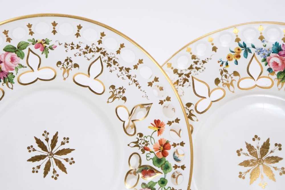 Set of six late 19th century Bohemian overlaid glass dessert plates. - Image 2 of 3