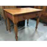 Victorian pine side table with one long draw below