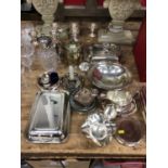 Quantity of silver plate, including tureens, candlesticks, etc