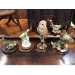 Two Country Artists bird ornaments and two others